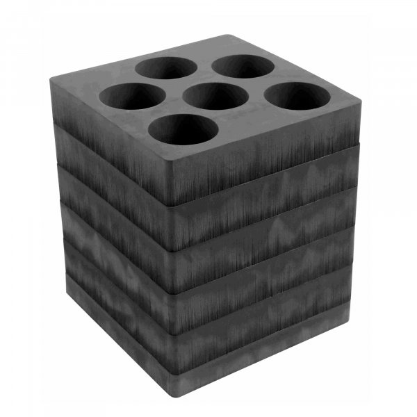 BAKO WORX foam inlay for 6 steel oxygen cylinders, 4 l, Ø 120 mm