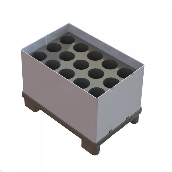 BAKO WORX large loading carrier for 15 CFK oxygen cylinders, 9 l, Ø 190 mm