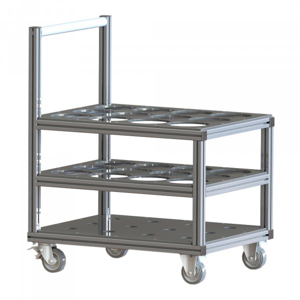 Rollwagen für Atemluftflaschen mit Durchmesser bis 170 mm