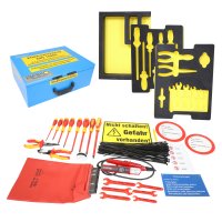 Elektrowerkzeugsatz nach DIN 14885-EWK-FW, komplett im Sortimo-Koffer mit Schaumstoff-Inlays