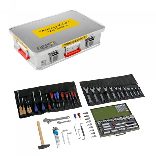 BAKO WORX tool case metal 1 according to DIN 14800-WKM 1, fully equipped in a SafeCase