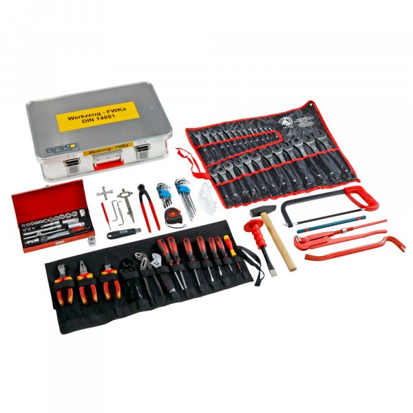 BAKO WORX tool case hand tools according to DIN 14881-FWKa, fully equipped in a SafeCase