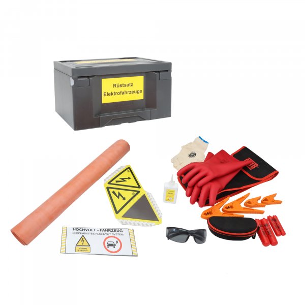 BAKO WORX set-up kit for electric vehicles, small, with insulated tools and protective equipment, fully equipped in a plastic box